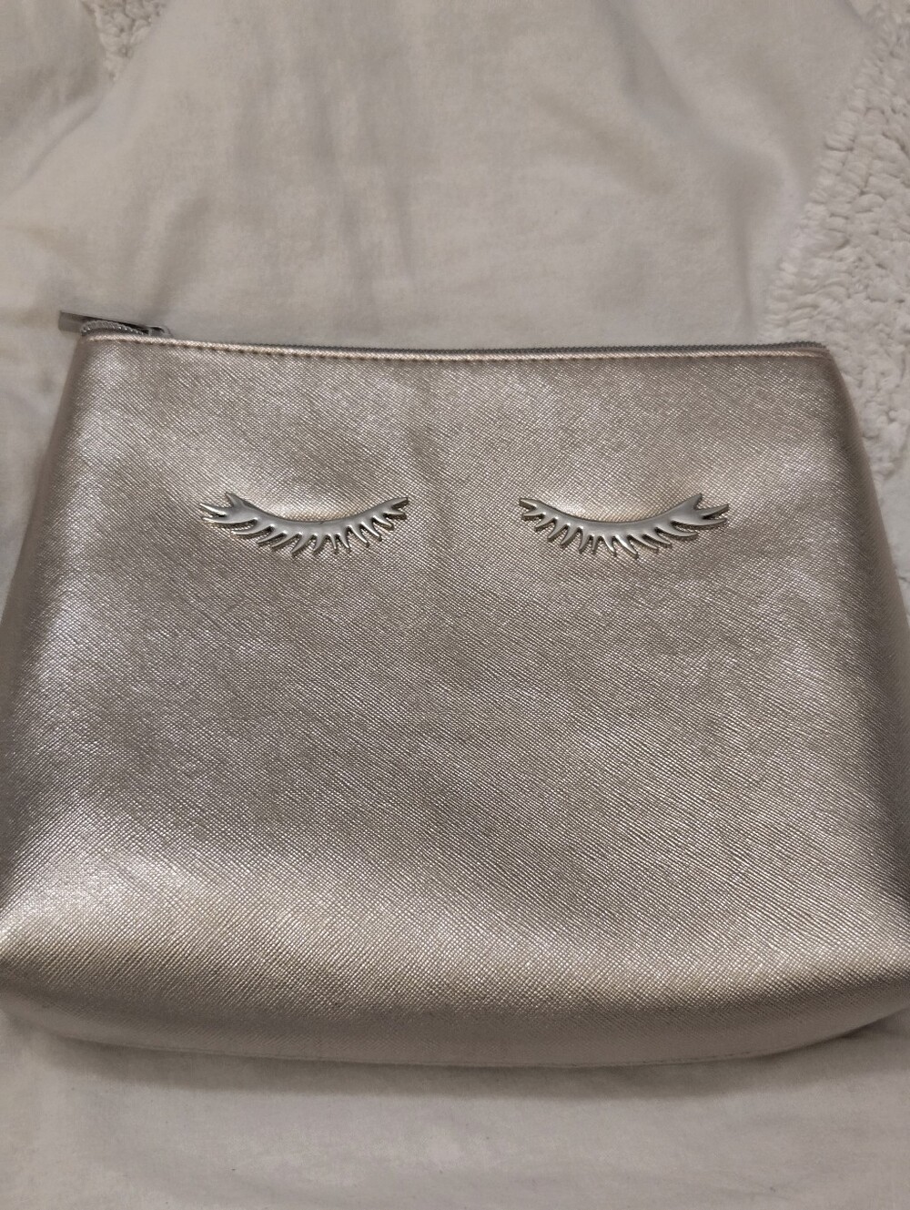 Metallic Rose Gold Eyelash Cosmetic Pouch - Women Bags